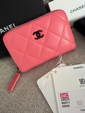 CHANEL Zip Coin Purse Wallet